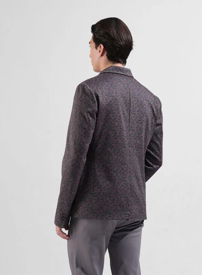 The Indian Garage Co Men Comfort Fit Paisley Printed Notch Collar Full Sleeves Blazer